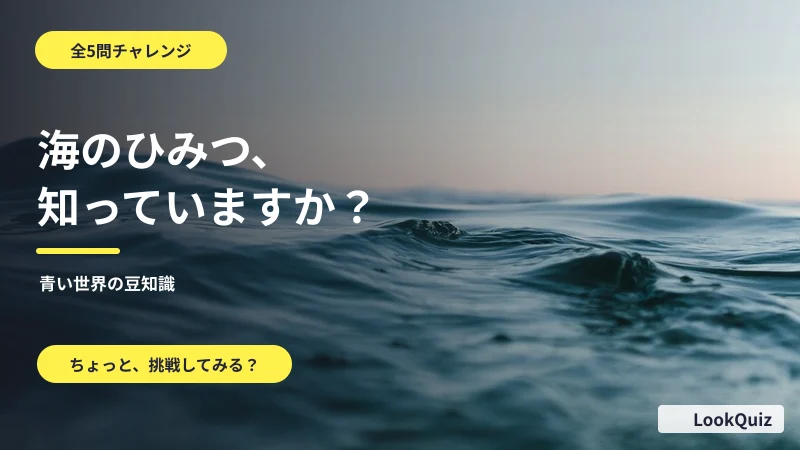 海のひみつ、知っていますか？ — 青い世界の豆知識